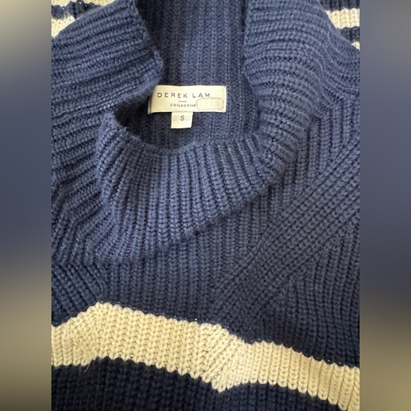 EUC - Derek Lam Sweater Navy and Cream Stripe Knit - Picture 10 of 13